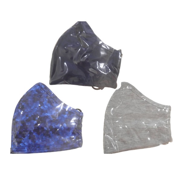 3 XL Boomer Naturals Silver Infused Cloth Face Masks -Navy Blue, Gray, Camo Blue - Picture 2 of 9